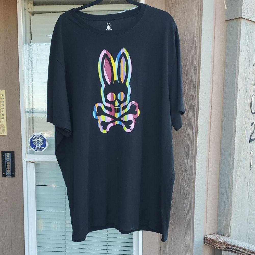 Oversized Psycho Bunny By Robert Godley Bunny Skull Shirt Size 4XL